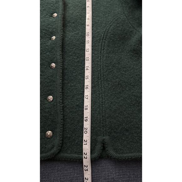 VTG Orvis Sweater Women’s 8 Forest Green Pure Wool Cardigan Silver Buttons Prep - Picture 11 of 11